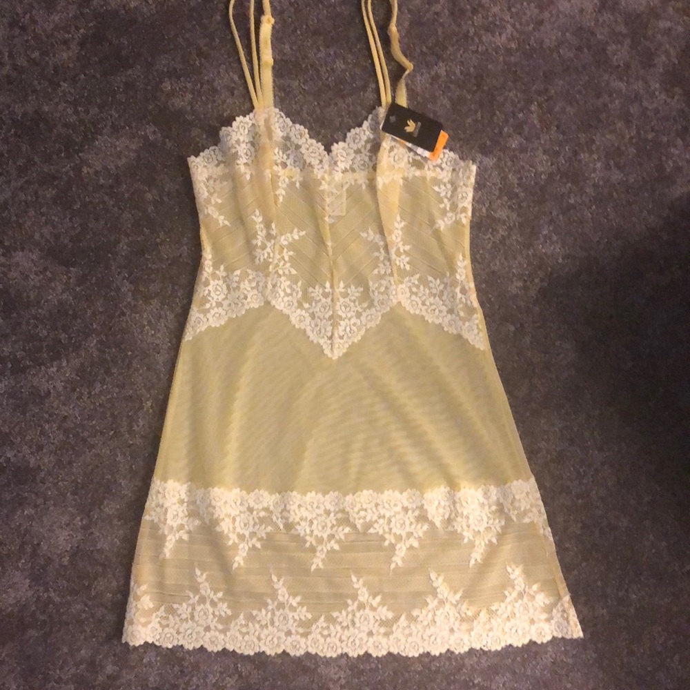Yellow lace lingerie
